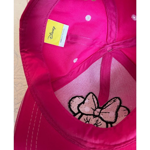 Minnie Mouse Baseball Style Hat Adjustable Velco Strap Pink - Picture 2 of 3